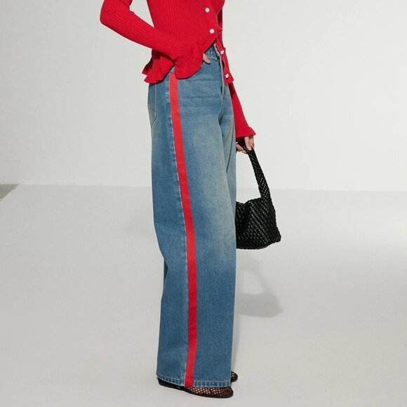 Commense Denim - Commense Contrast Side Striped Wide-Leg Jeans NWT, Size M